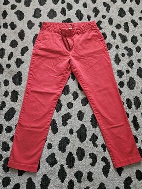 GAP Red Ankle-Length Cropped Pants